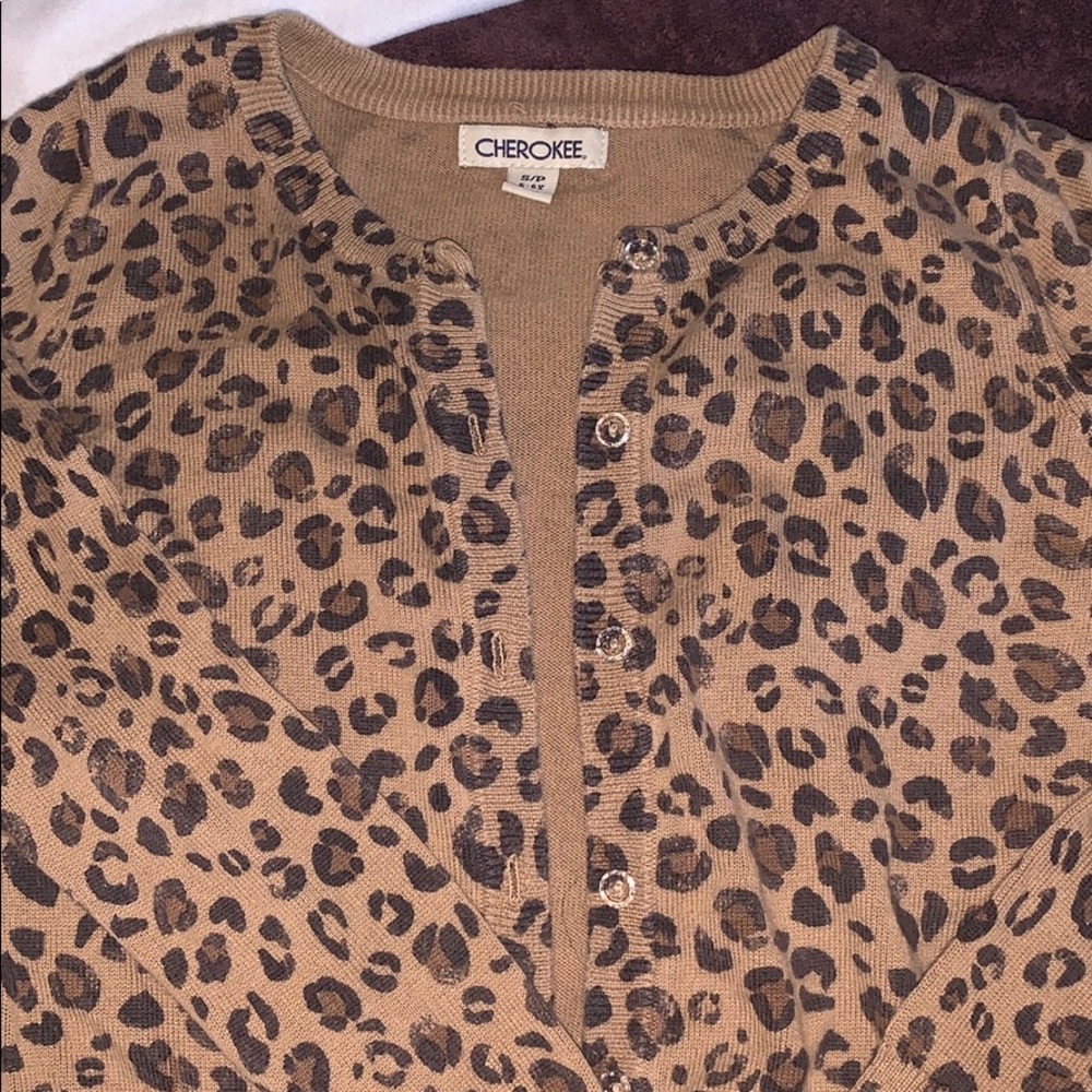 Girls cardigan leopard